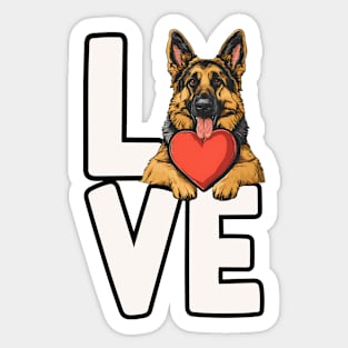 German Shepherd Love Sticker